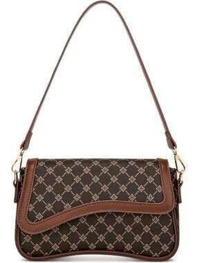👜Women's Brown Flower Small Hobo Shoulder Bag Retro Underarm Crossbody Purse